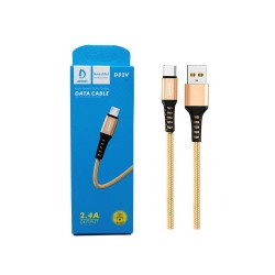 DENMEN FAST CHARGING DATA CABLE D02V FOR MICRO 2.4A GOLD DENMEN FAST CHARGING DATA CABLE D02V FOR MICRO 2.4A GOLD